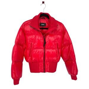 Mackage Red Reagan Glossy Duck Down Quilted Puffer Jacket size Small